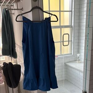 Elegant Blue Ruffle Hem Dress Zara